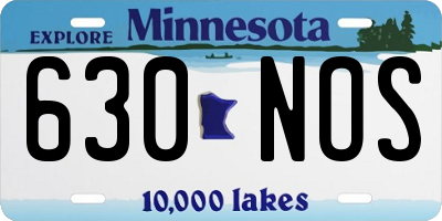 MN license plate 630NOS