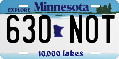 MN license plate 630NOT