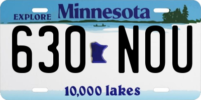 MN license plate 630NOU