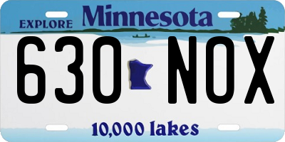 MN license plate 630NOX