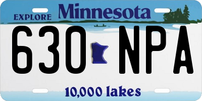 MN license plate 630NPA