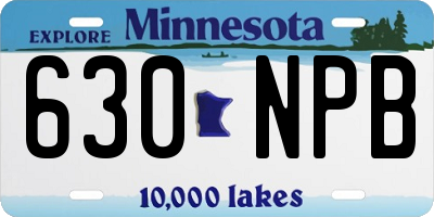 MN license plate 630NPB