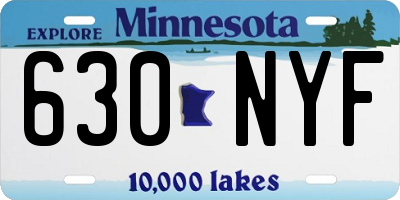 MN license plate 630NYF