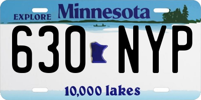 MN license plate 630NYP