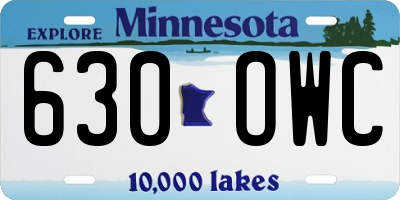 MN license plate 630OWC
