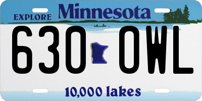 MN license plate 630OWL