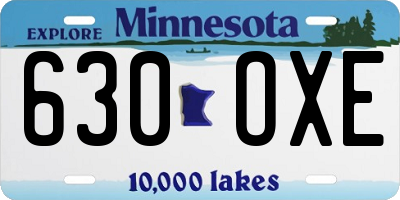 MN license plate 630OXE