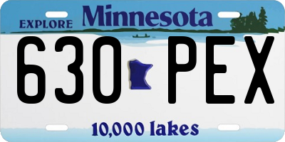 MN license plate 630PEX