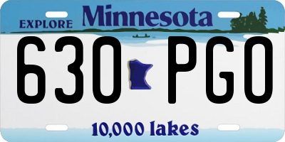 MN license plate 630PGO