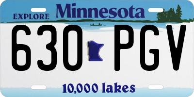 MN license plate 630PGV