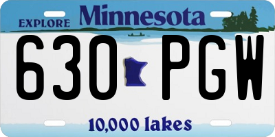 MN license plate 630PGW