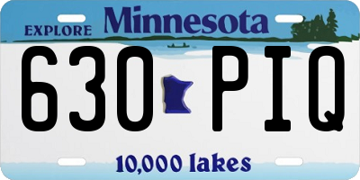 MN license plate 630PIQ