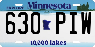 MN license plate 630PIW
