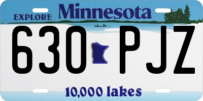 MN license plate 630PJZ