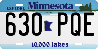 MN license plate 630PQE