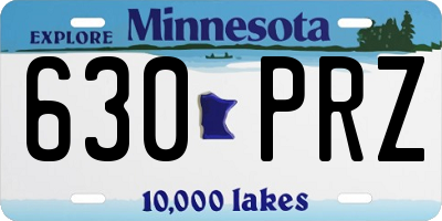 MN license plate 630PRZ