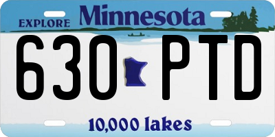 MN license plate 630PTD