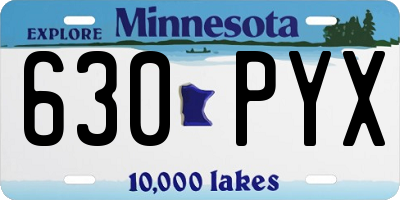 MN license plate 630PYX