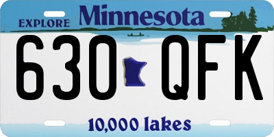 MN license plate 630QFK