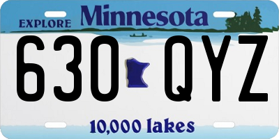 MN license plate 630QYZ