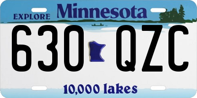 MN license plate 630QZC
