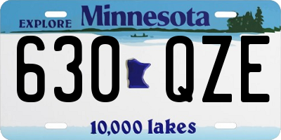 MN license plate 630QZE