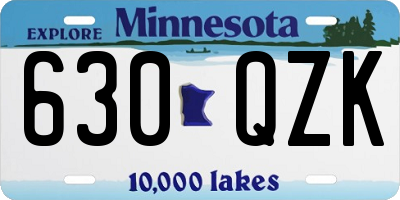 MN license plate 630QZK