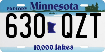MN license plate 630QZT