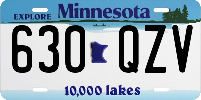 MN license plate 630QZV