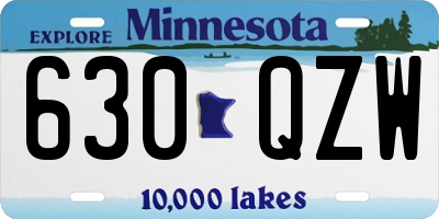 MN license plate 630QZW