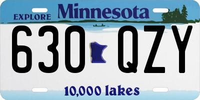 MN license plate 630QZY