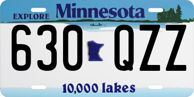 MN license plate 630QZZ