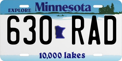 MN license plate 630RAD