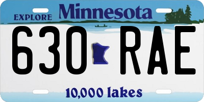 MN license plate 630RAE