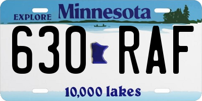 MN license plate 630RAF
