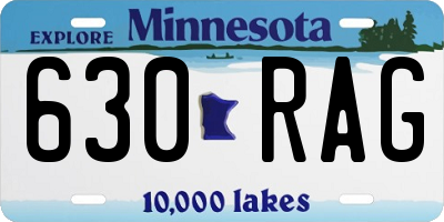 MN license plate 630RAG
