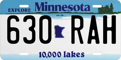MN license plate 630RAH