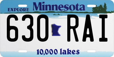 MN license plate 630RAI