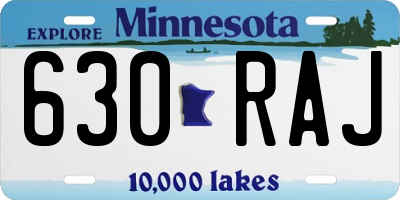 MN license plate 630RAJ