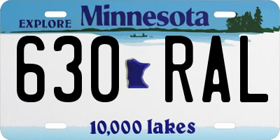 MN license plate 630RAL