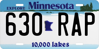 MN license plate 630RAP