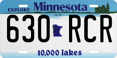 MN license plate 630RCR