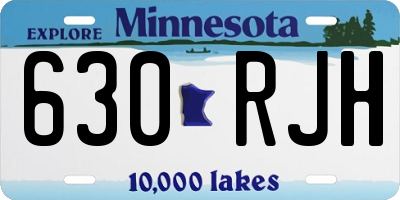 MN license plate 630RJH