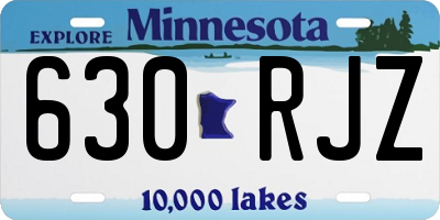 MN license plate 630RJZ