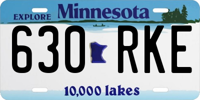 MN license plate 630RKE