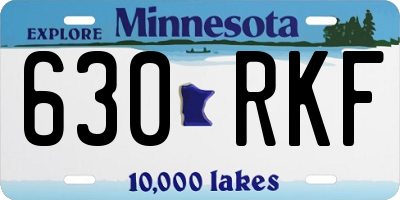 MN license plate 630RKF