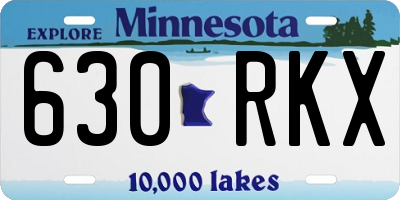 MN license plate 630RKX