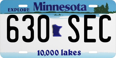 MN license plate 630SEC