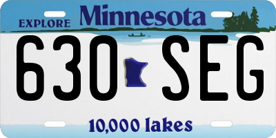 MN license plate 630SEG