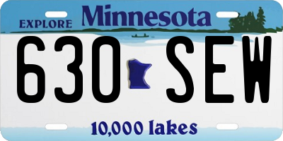 MN license plate 630SEW